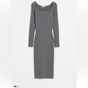 H&M Charcoal Long Sleeve Knit Dress